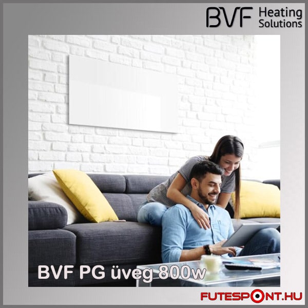 BVF PG 800W üveg infrapanel fehér – 120x60cm