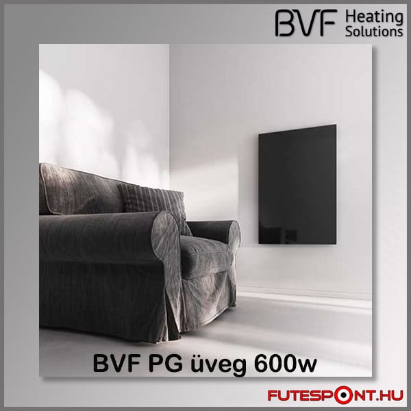 BVF PG 600W üveg infrapanel fekete – 90x60cm