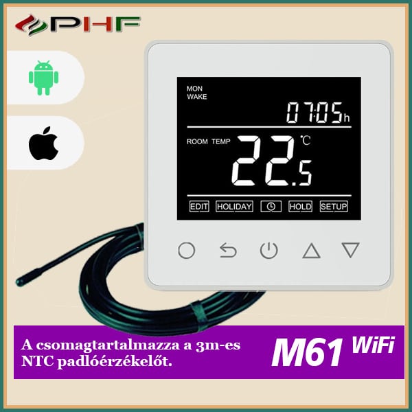 M61 WIFI okos termosztát padlószenzorral